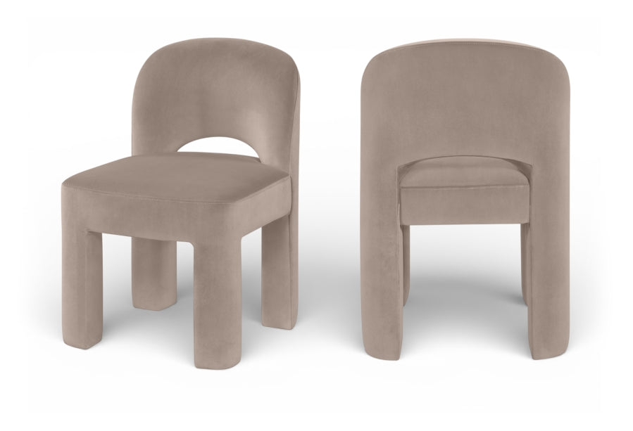 Celine Velvet Performance Fabric Upholstered Dining Chair - Taupe
