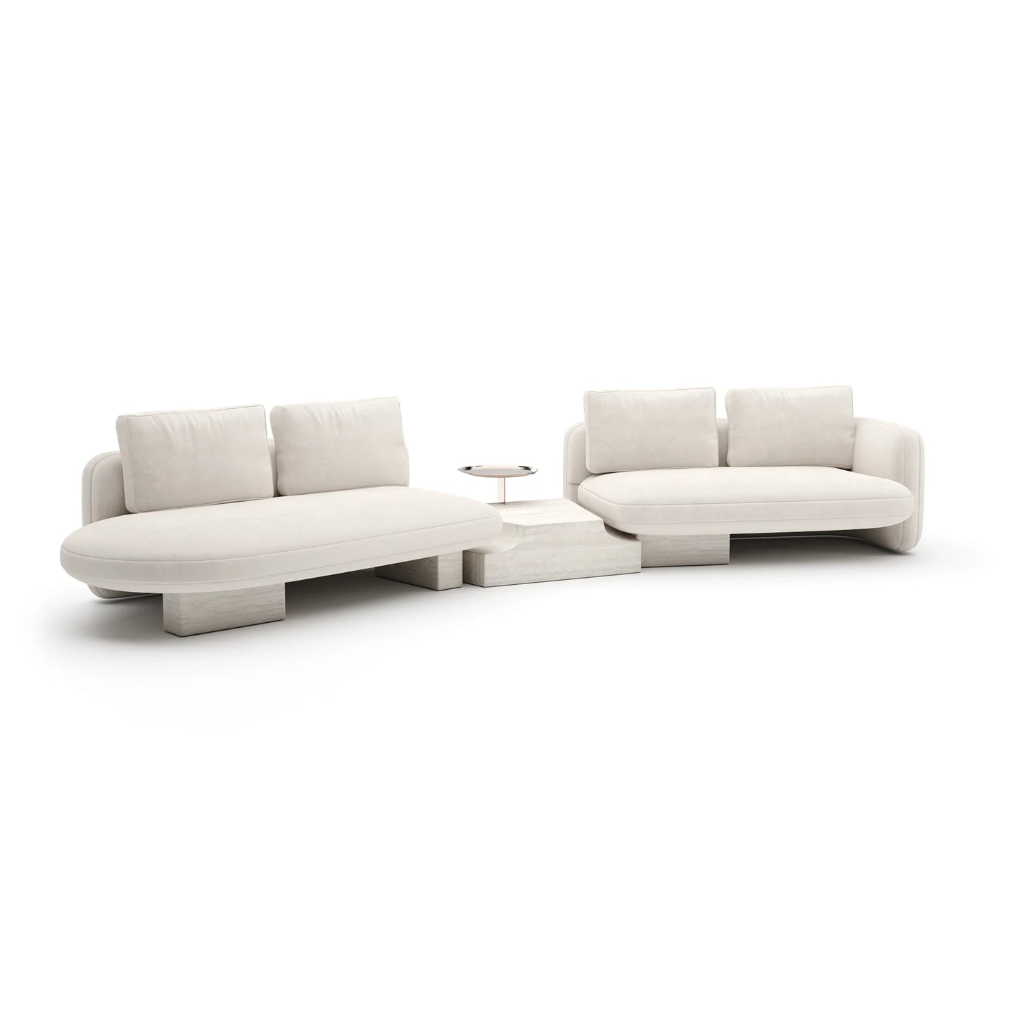 Overlap Left Bumper Sectional Ecru