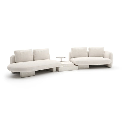 Overlap Left Bumper Sectional Ecru