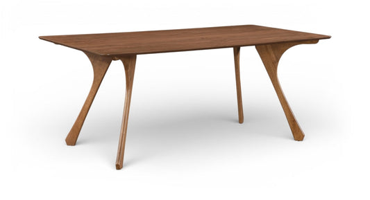 Glenwood 71" Solid Wood And Walnut Veneer Dining Table - Brown