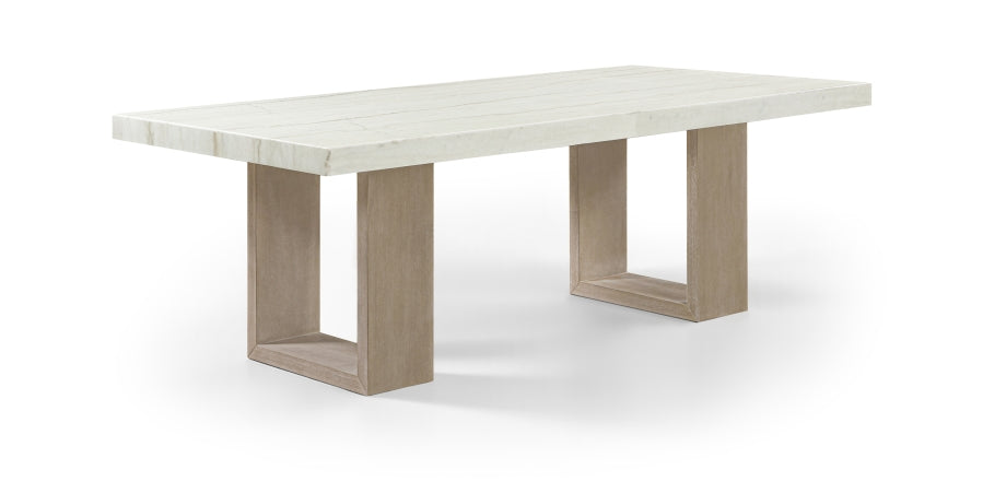 Ananda 84" Genuine Marble Dining Table - White