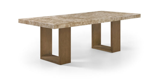 Ananda 84" Genuine Marble Dining Table - Brown