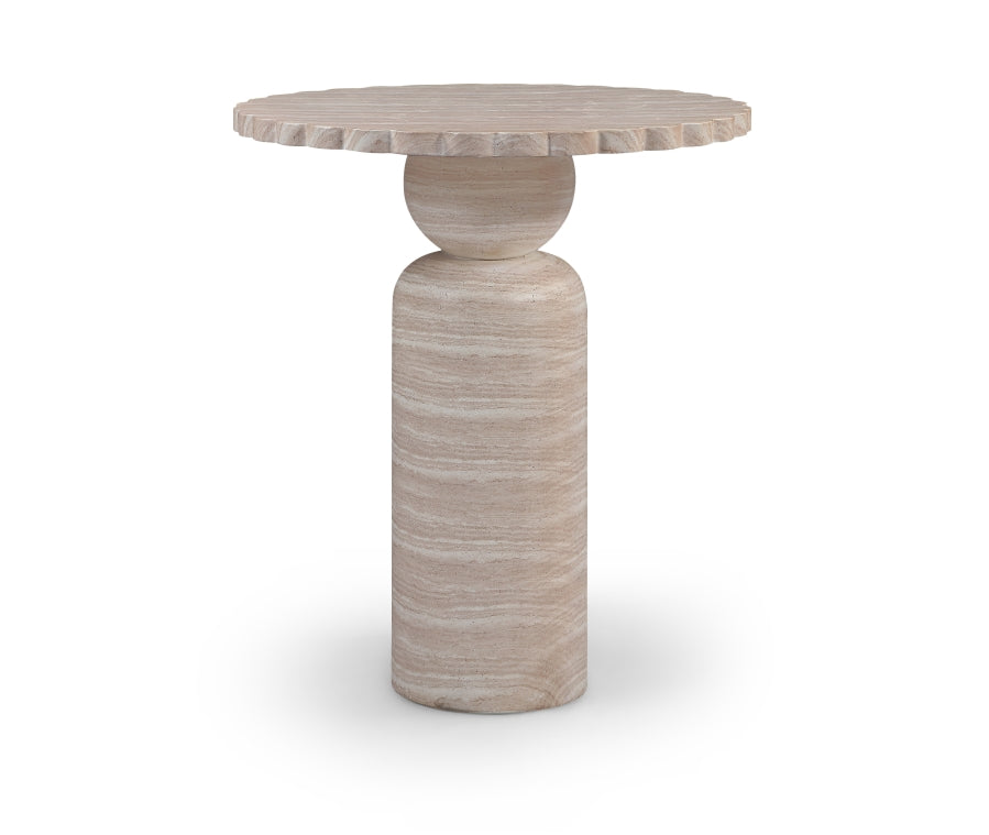 Petalia 36" Concrete Indoor / Outdoor Bar Height Table - Travertine