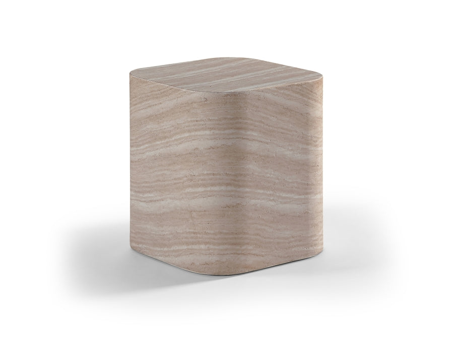 Vellon Concrete Indoor / Outdoor End Table - Travertine