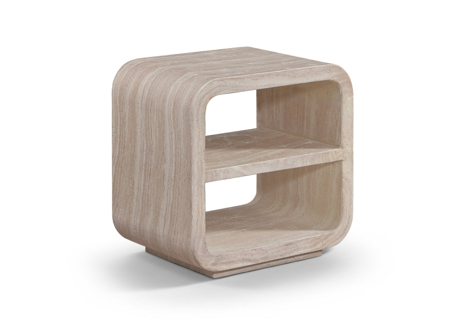 Calix Concrete Indoor / Outdoor End / Side Table - Travertine