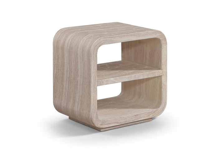 Calix Concrete Indoor / Outdoor End / Side Table - Travertine