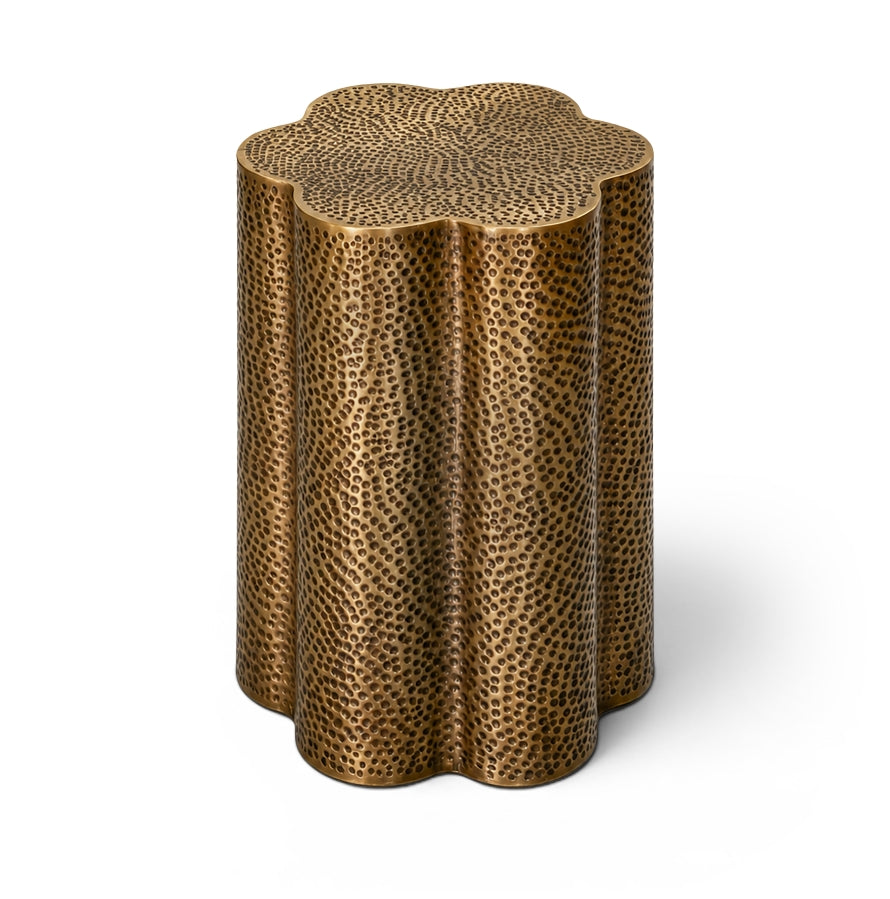 Lotus Iron End Table - Brass