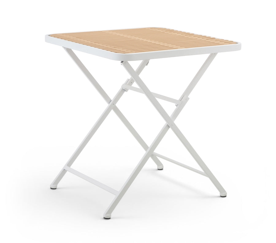Marilla 27.75" Iron Patio Dining Table - White