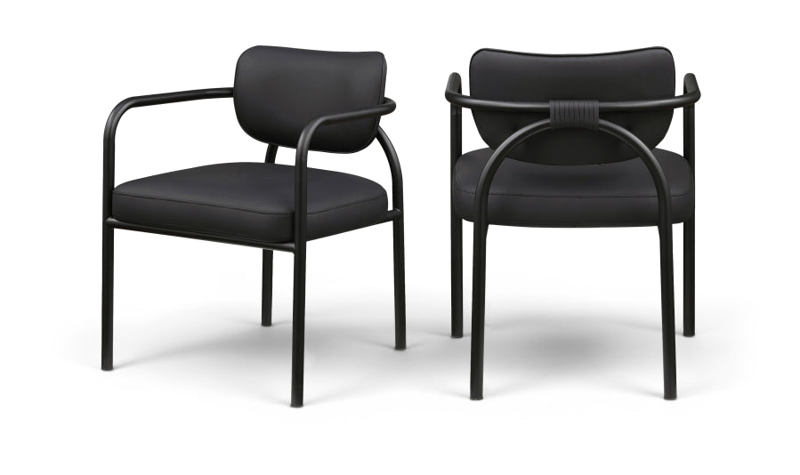 Serava Vegan Leather Upholstered Dining Chair - Black