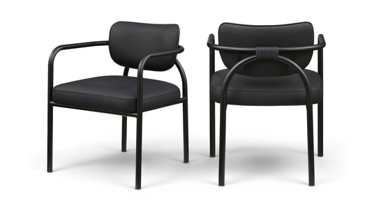 Serava Vegan Leather Upholstered Dining Chair - Black