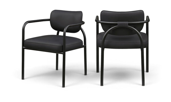 Serava Vegan Leather Upholstered Dining Chair - Black
