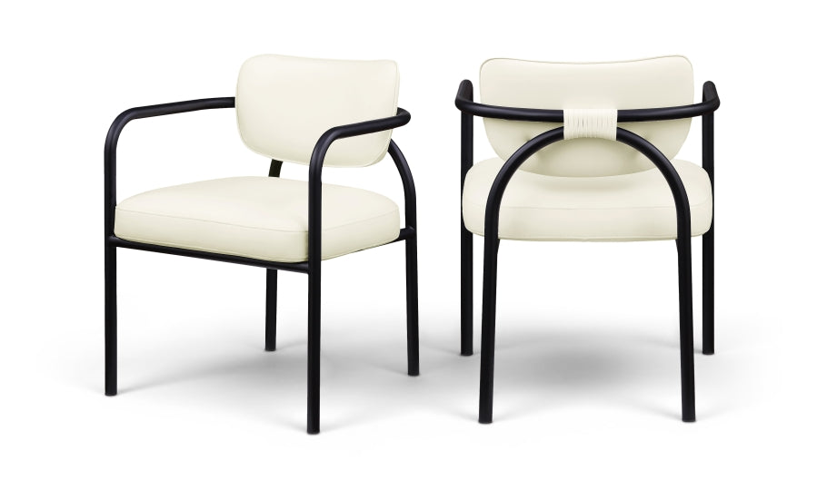 Serava Vegan Leather Upholstered Dining Chair - Cream