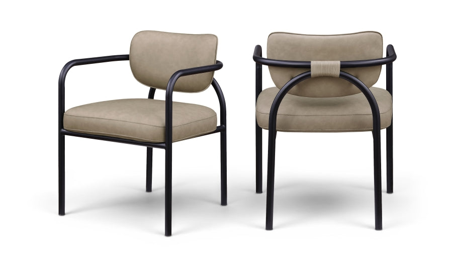 Serava Vegan Leather Upholstered Dining Chair - Taupe