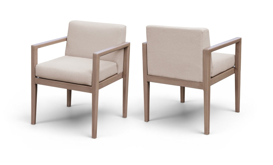 Solace Olefin Performance Fabric Outdoor Patio Dining Arm Chair - Beige