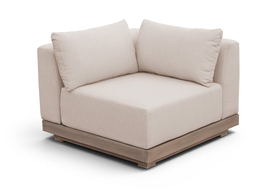 Solace Olefin Performance Fabric Outdoor Patio Corner Modular Chair - Beige