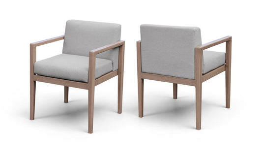 Solace Olefin Performance Fabric Outdoor Patio Dining Arm Chair - Grey