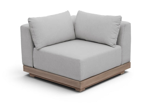 Solace Olefin Performance Fabric Outdoor Patio Corner Modular Chair - Grey