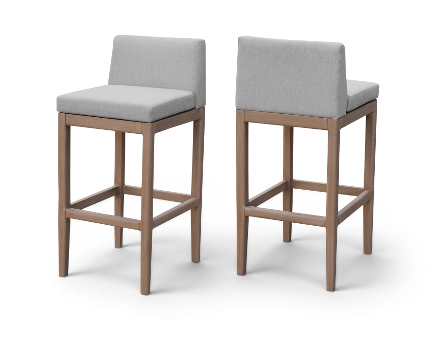 Solace Olefin Performance Fabric Outdoor Patio Bar Stool - Grey