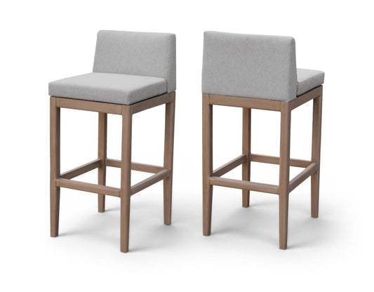 Solace Olefin Performance Fabric Outdoor Patio Bar Stool - Grey