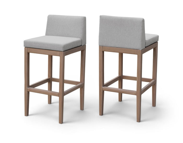 Solace Olefin Performance Fabric Outdoor Patio Bar Stool - Grey