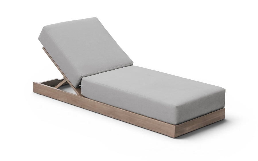 Solace Olefin Performance Fabric Outdoor Patio Chaise Lounge - Grey