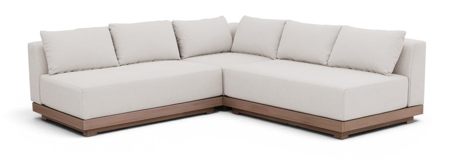Solace 93.25" Olefin Performance Fabric 3pc. Modular Sectional - Cream