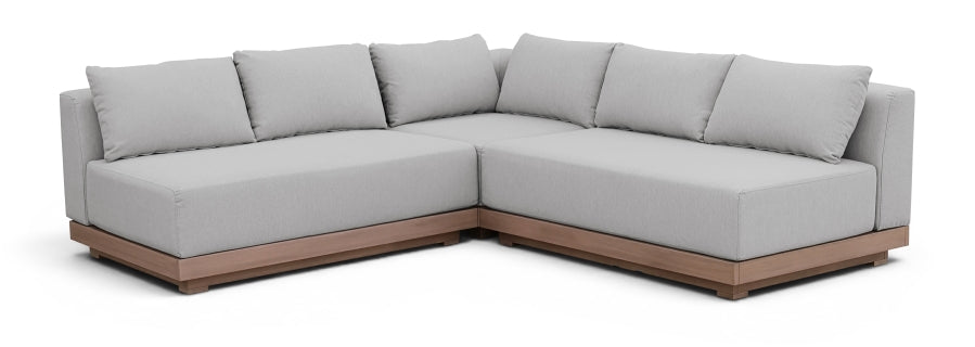 Solace 93.25" Olefin Performance Fabric 3pc. Modular Sectional - Grey