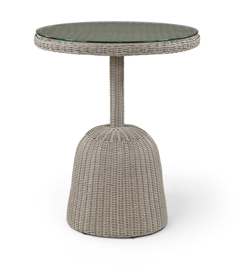 Seacrest 36" Tempered Glass Top And Taupe Wicker Outdoor Patio Counter Height Table - Taupe