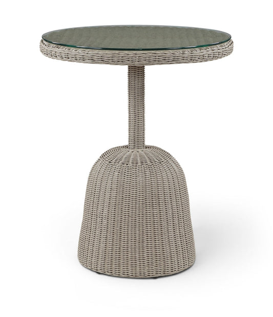 Seacrest 36" Tempered Glass Top And Taupe Wicker Outdoor Patio Counter Height Table - Taupe
