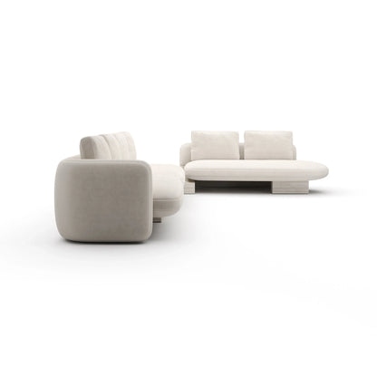 Overlap L Bumper Sectional Ecru