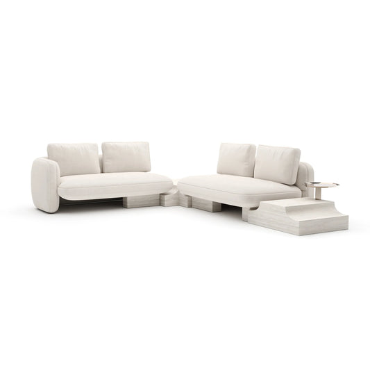 Overlap Wedge Sectional Ecru