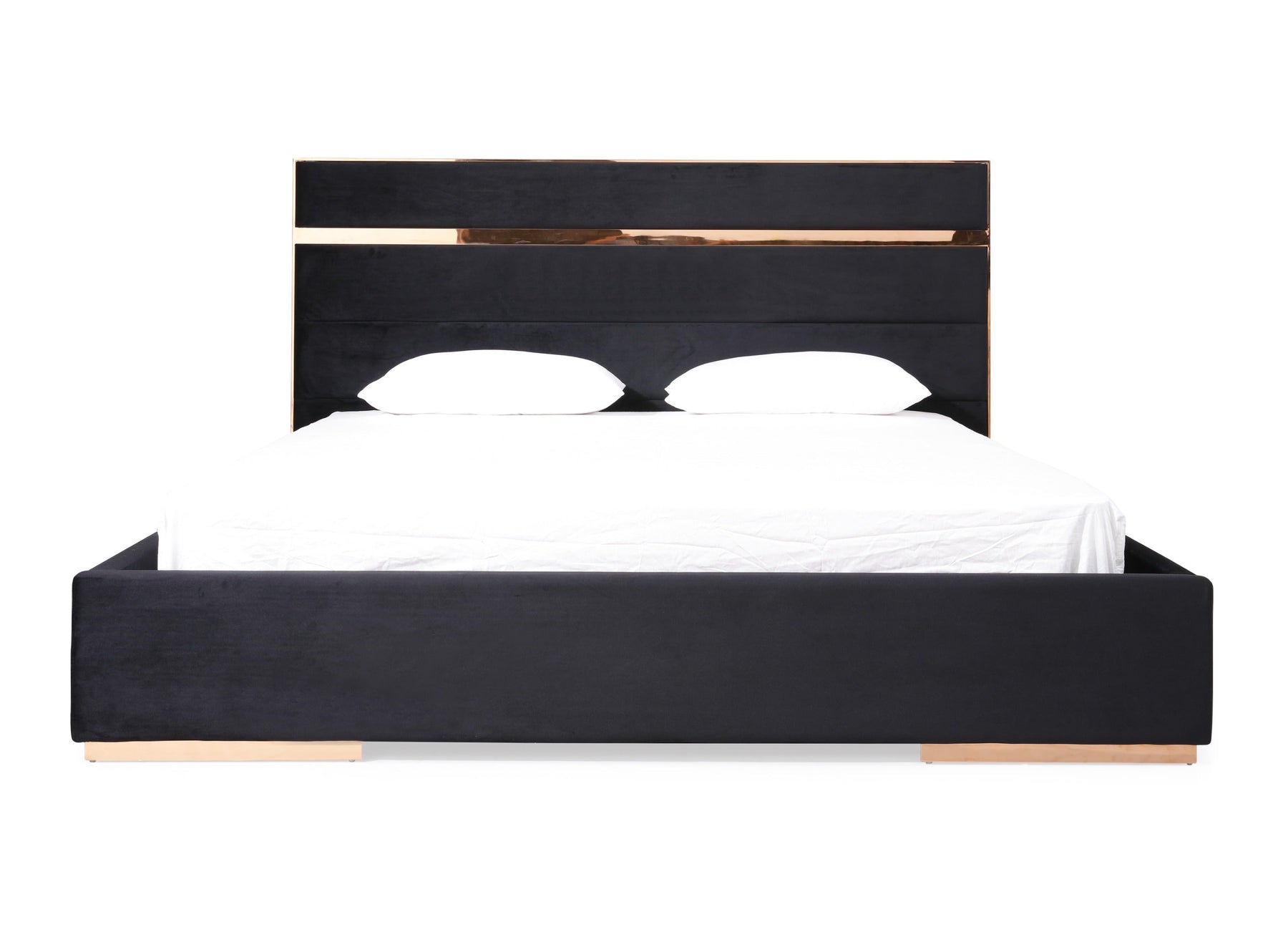 Cartier Modern Black Velvet & Rosegold Bed