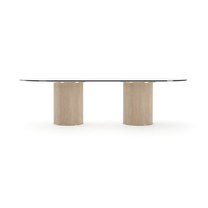 Rhythm Oval Glass Top Dining Table
