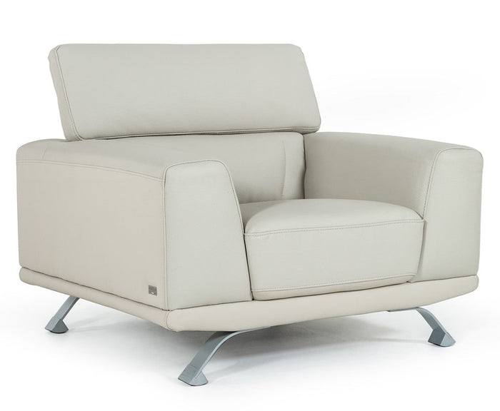 Brustle Modern Light Grey Eco-Leather Lounge Chair