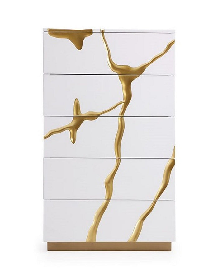 Aspen Modern White & Gold Chest
