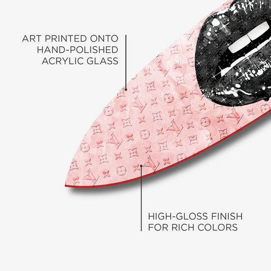 Noir and Blush Lips Surfboard
