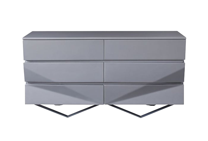 Duke Modern Grey & Black Gun Chrome Dresser