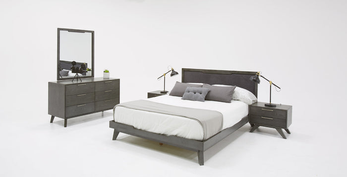 Soria Modern Grey Wash Bedroom Set