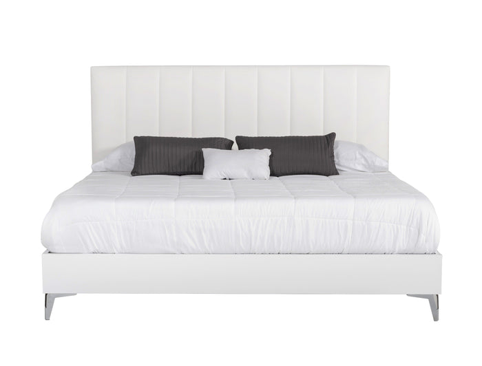 Angela - Italian Modern White Eco Leather Bed
