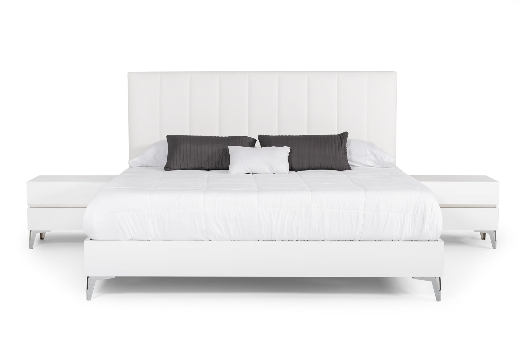 Angela - Italian Modern White Eco Leather Bed