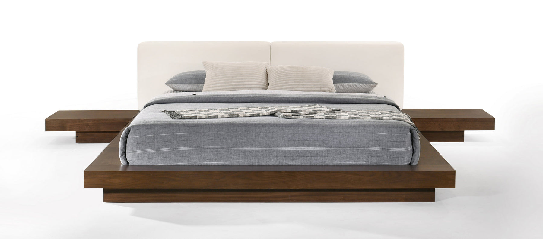 Tokyo - Contemporary Walnut and White Platform Bed