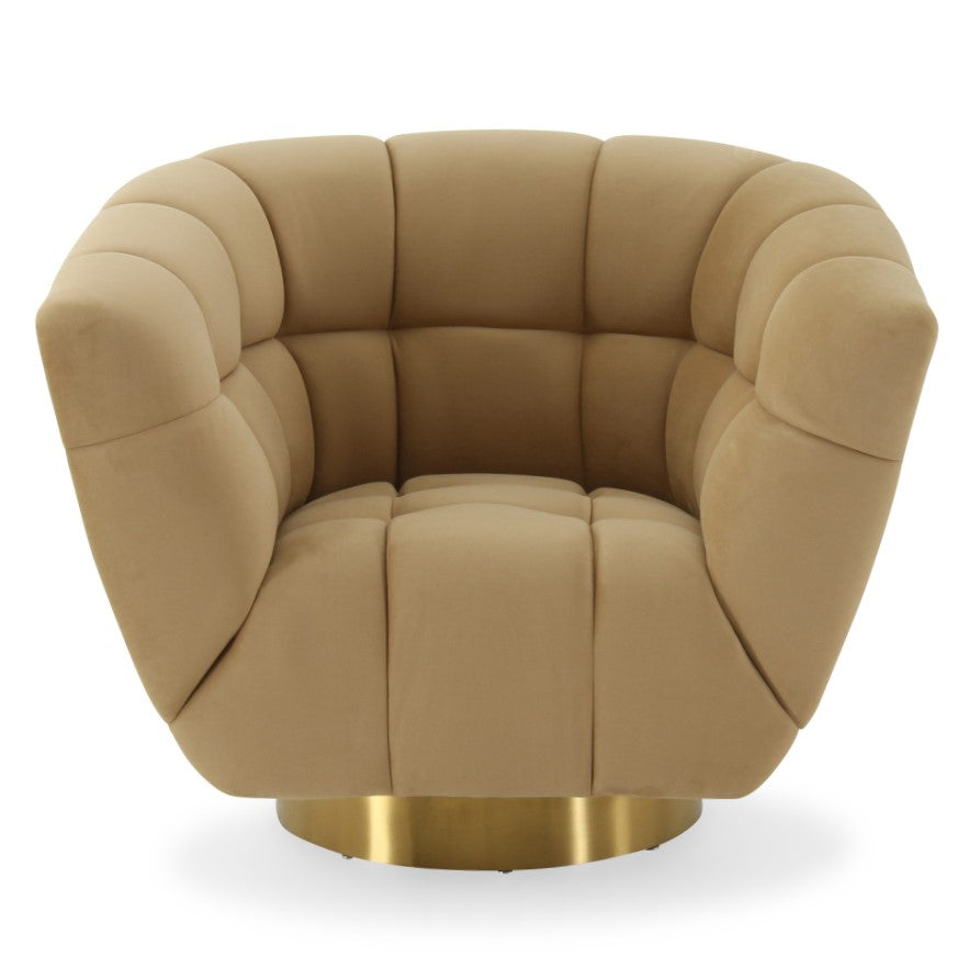 Granby - Glam Mustard and Gold Fabric Chair
