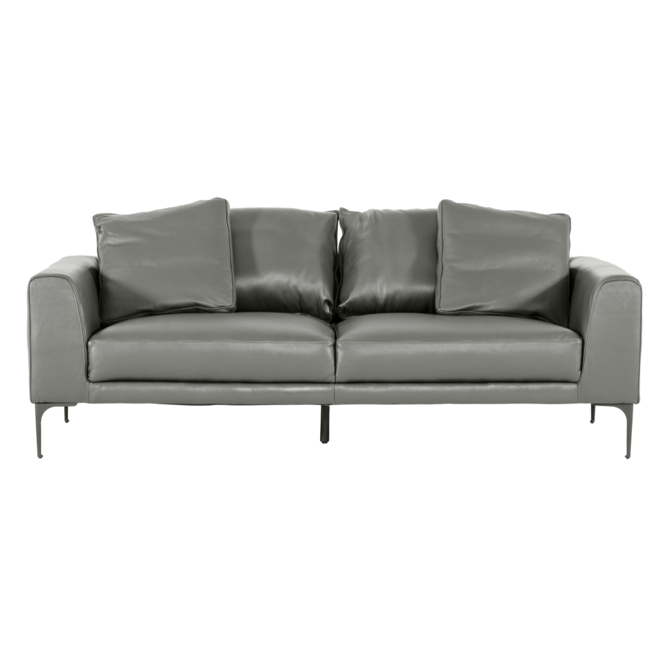 Jacoba - Modern Dark Grey Leather Sofa