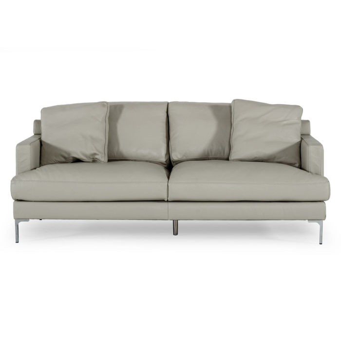 Janina - Modern Light Grey Leather Sofa