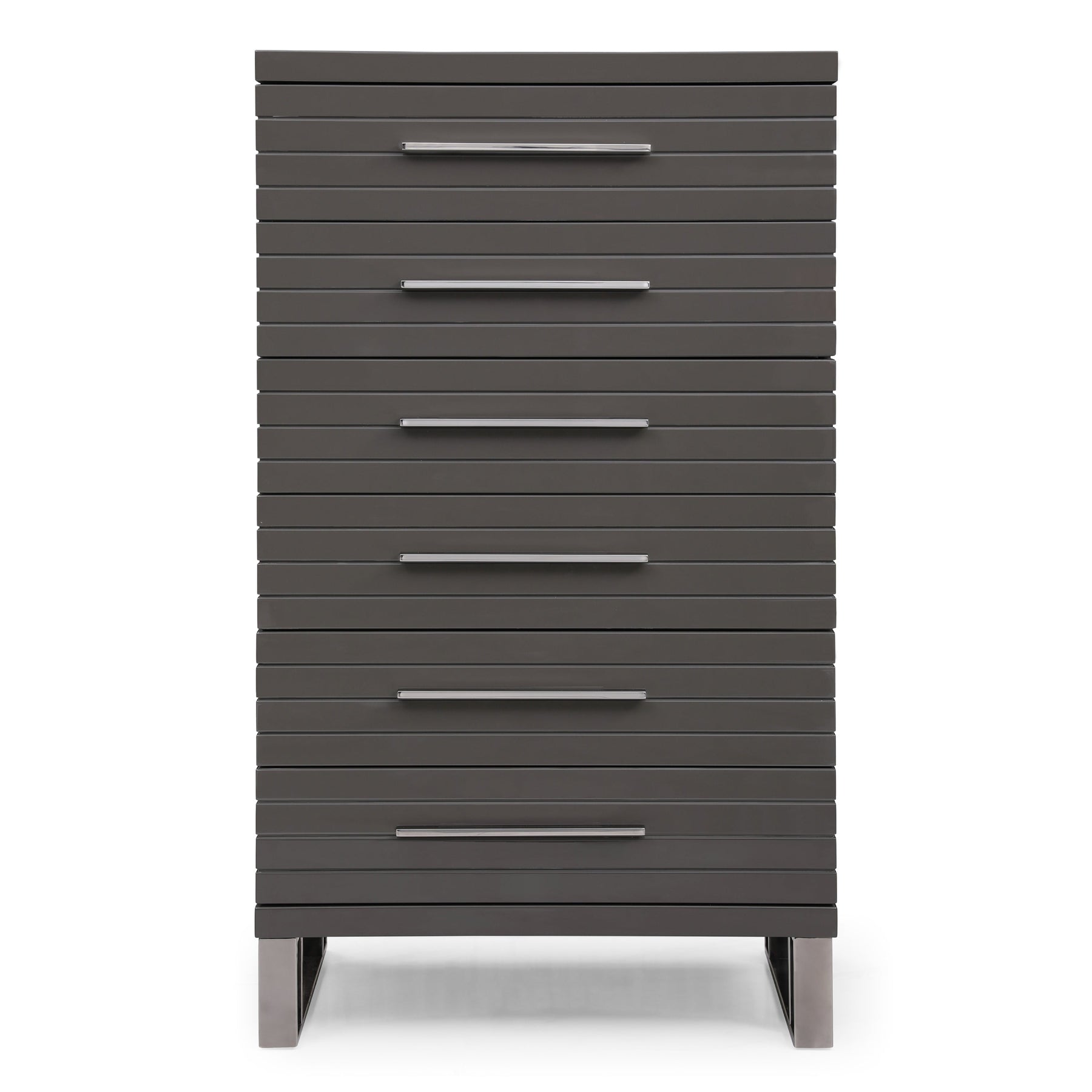 Splendor - Grey High Gloss Slatted Chest