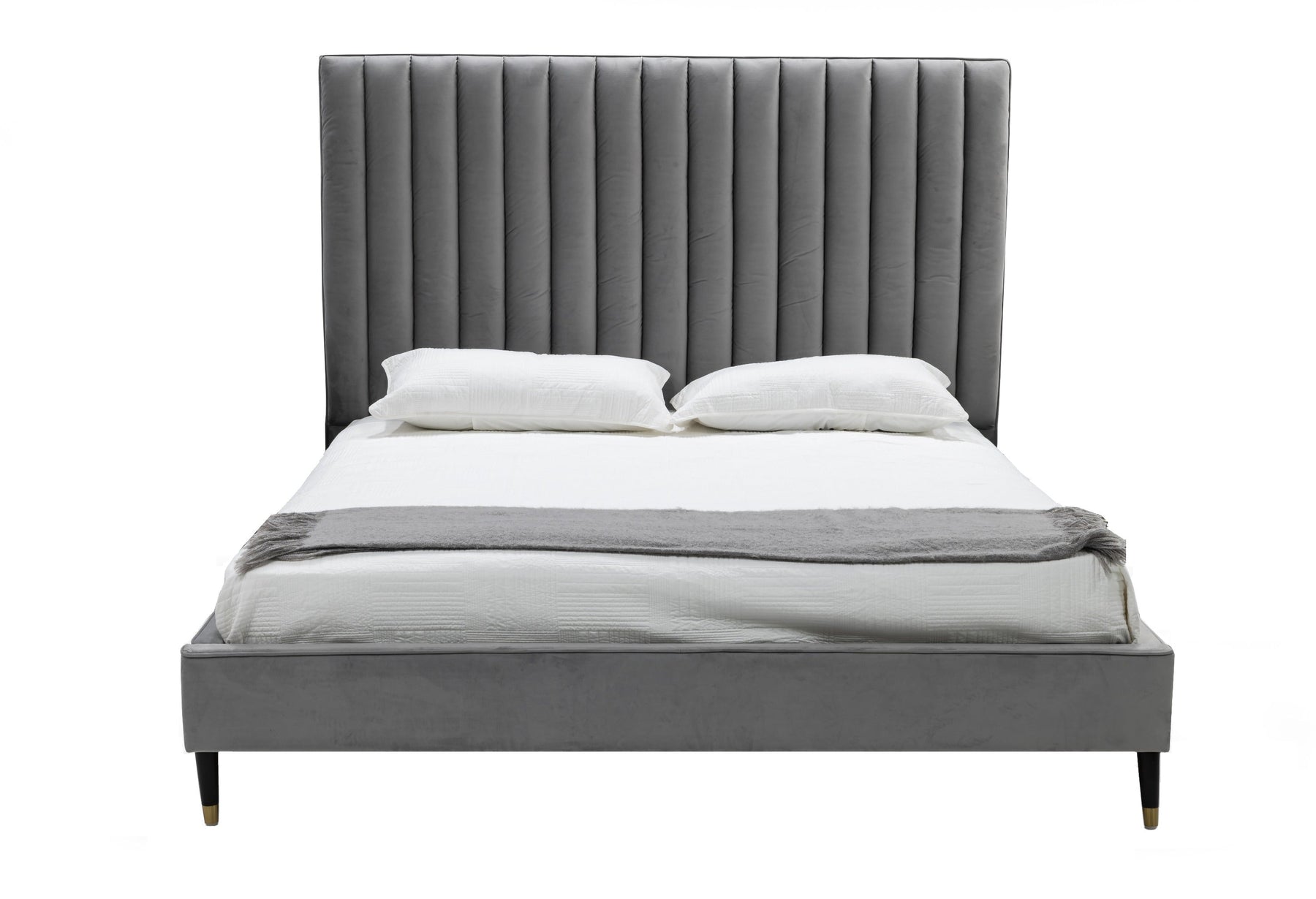 Hemlock - Modern Grey Velvet Bed