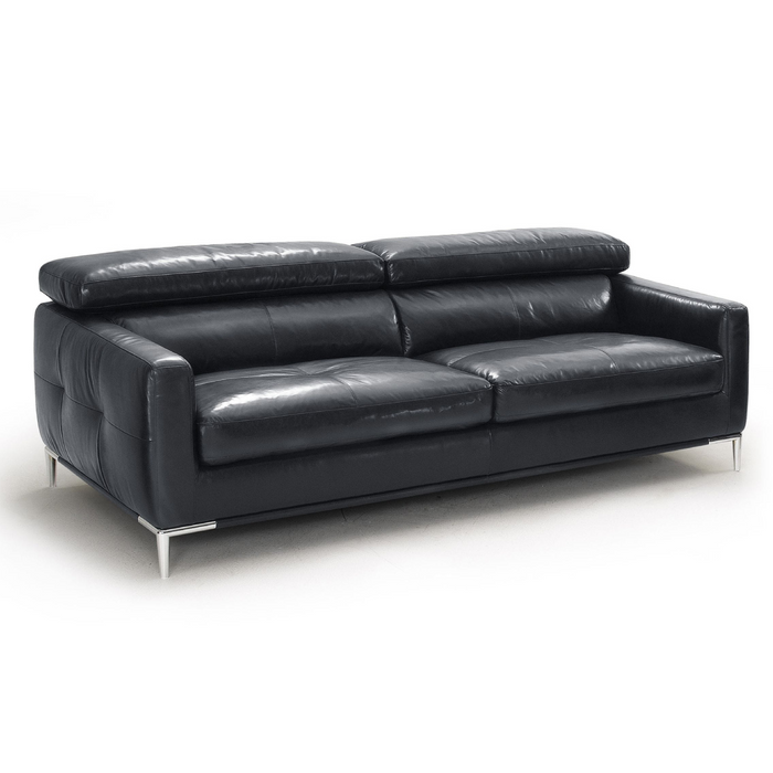 Natalia - Modern Black Leather Sofa