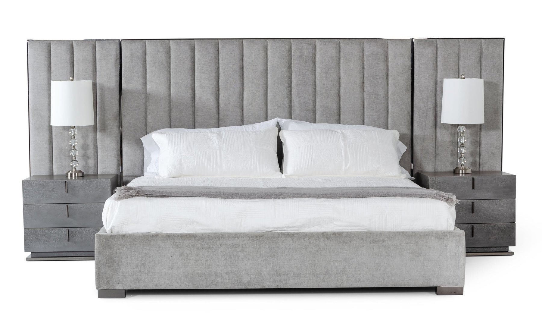 Buckley - Modern Grey & Black Stainless Steel Bed