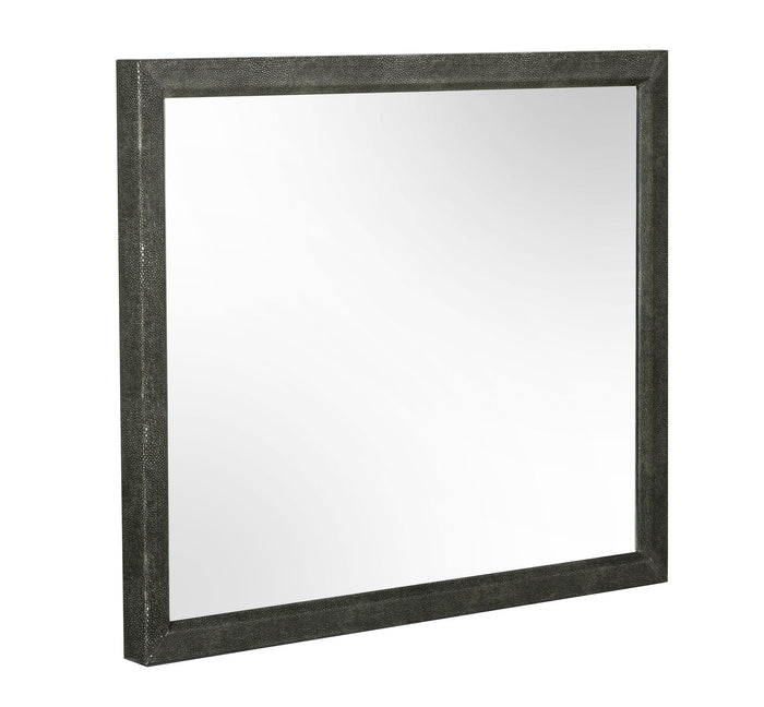 Howard - Modern Shagreen Grey Leatherette Mirror