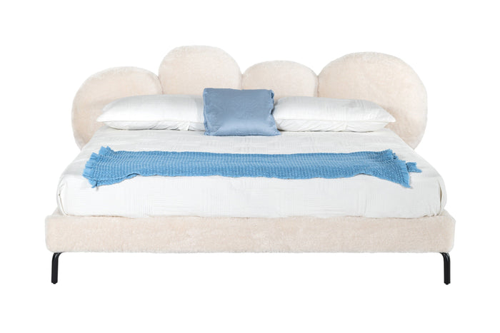 Destiny - Contemporary White Sherpa Bubble Bed